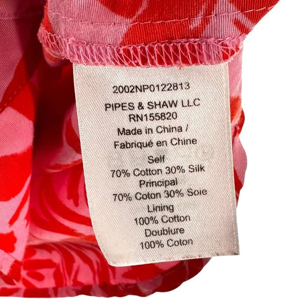 Veronica Beard Samy Red and Pink Print Balloon Sleeve Mini Dress Size 12 - Picture 6 of 6